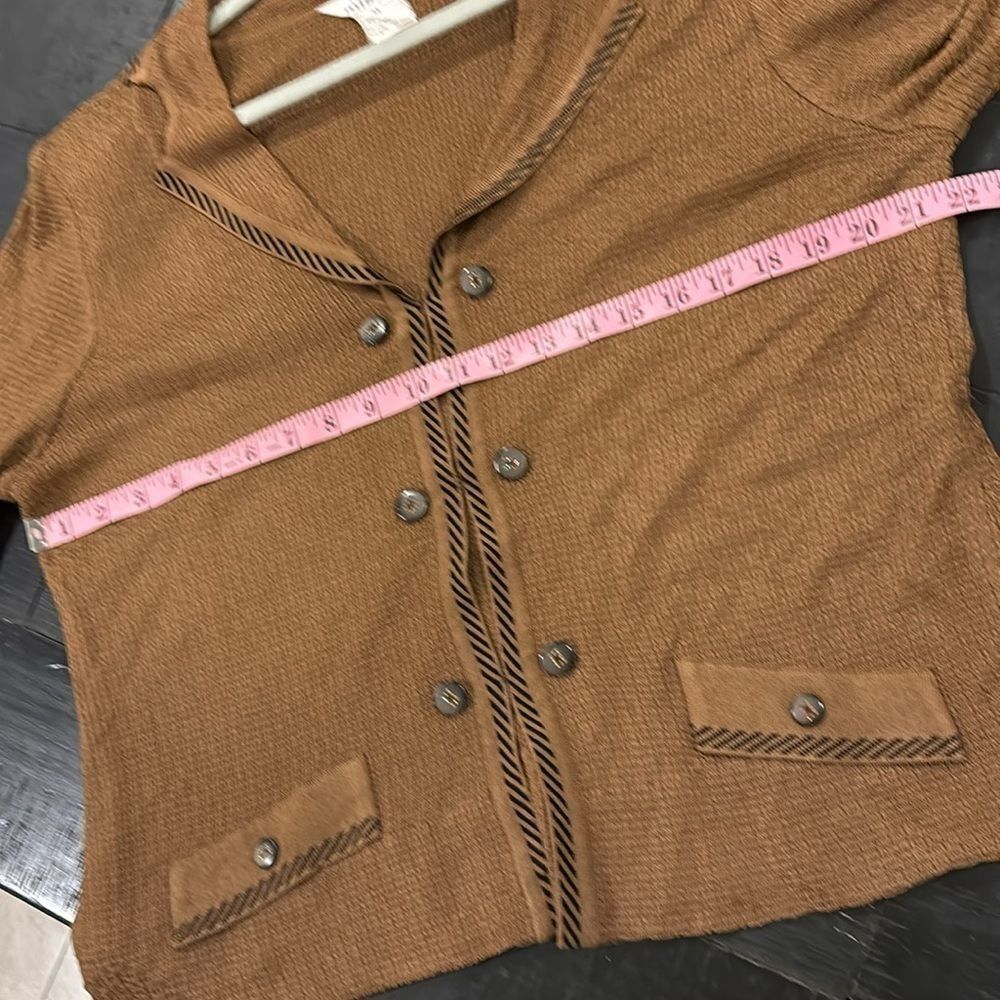 Misook Cardigan Sweater Blazer Bling Buttons Luxury M​​​​​​​​​​​​​​​​ - Picture 6 of 11